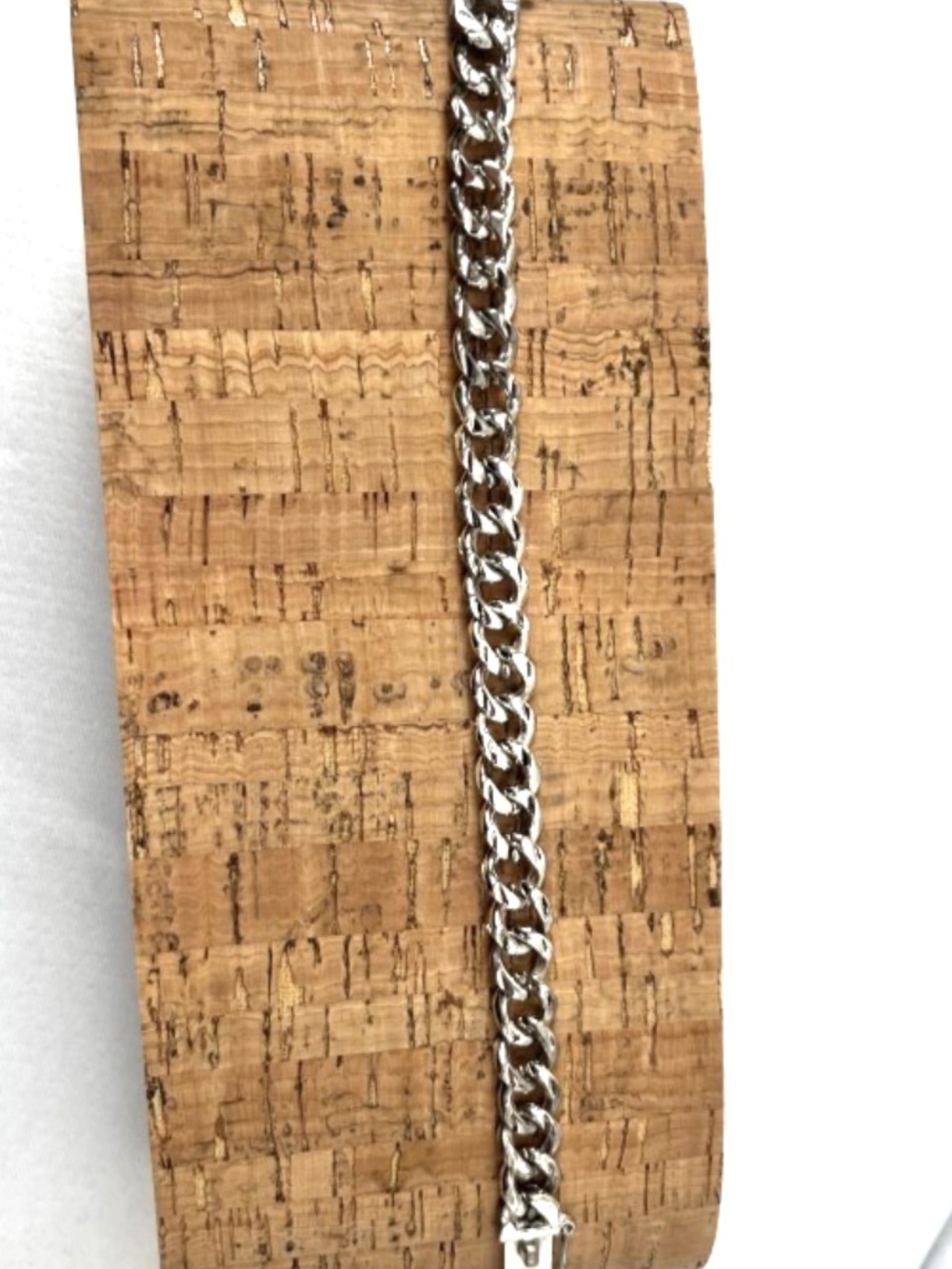 VTG Sterling Silver Double Curb Cuban Link Bracelet 8" L 10mm W 18.5g Box Clasp - Picture 2 of 6